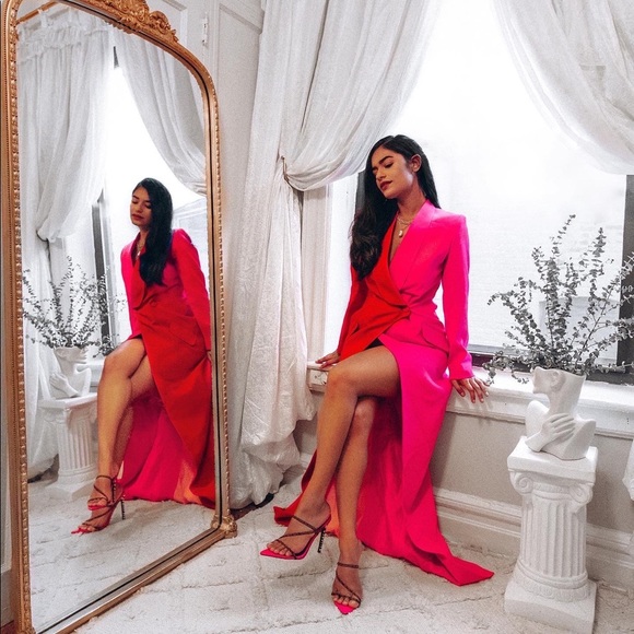 Dresses & Skirts - Pink/Orange Blazer Maxi Dress